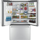  GE Café 36-inch, 22.2 cu. ft. Counter-Depth French 3-Door Refrigerator with Ice and Water CYE22USHSS IMAGE 5