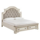  Signature Design by Ashley Realyn B743B66 7 pc King Upholstered Panel Storage Bedroom Set IMAGE 2