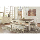  Signature Design by Ashley Bolanburg Bench Bolanburg D647-00 Large Upholstered Dining Room Bench (Dining Seating - Benches) IMAGE 10