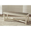  Signature Design by Ashley Bolanburg Bench Bolanburg D647-00 Large Upholstered Dining Room Bench (Dining Seating - Benches) IMAGE 6