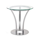  Amisco Round Dalia Dining Table with Glass Top and Pedestal Base 50507_14/90230 IMAGE 1