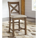  Signature Design by Ashley Moriville Counter Height Stool Moriville D631-124 Upholstered Barstool (Dining Seating - Stools) IMAGE 2