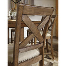  Signature Design by Ashley Moriville Counter Height Stool Moriville D631-124 Upholstered Barstool (Dining Seating - Stools) IMAGE 3