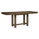  Signature Design by Ashley Moriville Counter Height Dining Table with Pedestal Base Moriville D631-32 Rectangular Dining Room Counter Extension Table (Dining Tables - Rectangle) IMAGE 1