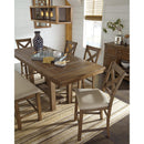 Signature Design by Ashley Moriville Counter Height Dining Table with Pedestal Base Moriville D631-32 Rectangular Dining Room Counter Extension Table (Dining Tables - Rectangle) IMAGE 5