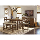  Signature Design by Ashley Moriville Counter Height Dining Table with Pedestal Base Moriville D631-32 Rectangular Dining Room Counter Extension Table (Dining Tables - Rectangle) IMAGE 8