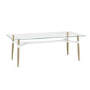  Amisco Link Dining Table with Glass Top and Trestle Base 50953|90278_27-63 IMAGE 1