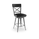  Amisco Windsor Pub Height Stool Windsor 41520 Bar Height Swivel Stool - Metallo/Black IMAGE 1