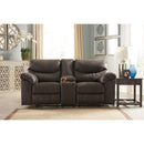  Signature Design by Ashley Boxberg Reclining Leather Look Loveseat with Console 3380394 IMAGE 3