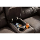  Signature Design by Ashley Boxberg Reclining Leather Look Loveseat with Console 3380394 IMAGE 4