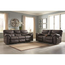  Signature Design by Ashley Boxberg Reclining Leather Look Loveseat with Console 3380394 IMAGE 5