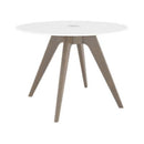  Canadel Round Downtown Dining Table with Glass Top GRN04242WH49MDQNF/BAS01005NA49MDQ IMAGE 1
