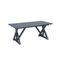  C.R. Plastic Products Harvest T203 Wide Dining Table with 2" Umbrella Hole - Slate Grey IMAGE 1