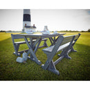  C.R. Plastic Products Harvest T203 Wide Dining Table with 2" Umbrella Hole - Slate Grey IMAGE 3