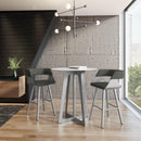  Amisco Round Genesis Pub Height Dining Table with Glass Top and Pedestal Base 50536-42_53|90286 IMAGE 2