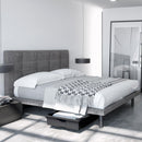 Julien Beaudoin Lyon Queen Upholstered Panel Bed Lyon Queen Panel Bed with Reflexx Base - Stallion Grey IMAGE 1