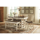  Signature Design by Ashley Bolanburg D647-09 Double Counter Upholstered Bench IMAGE 10