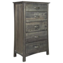  Mako Wood Furniture Megan 5-Drawer Chest Megan M-6000-30-D Chest - Semi-Grey IMAGE 2