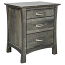  Mako Wood Furniture Megan 3-Drawer Nightstand Megan M-6000-65 Nightstand - Semi-Grey IMAGE 2