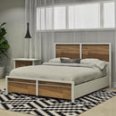  MEQ Queen Panel Bed 9594 Queen Bed - White/Walnut IMAGE 1