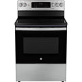  GE 30-inch Freestanding Electric Range with True European Convection Technology JCB840STSS IMAGE 1