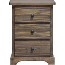  Mako Wood Furniture Polo 3-Drawer Nightstand Polo 800-60-3 Nightstand- Grey IMAGE 1