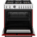  Bertazzoni 36-inch Freestanding Gas Range PRO366BCFGMROT IMAGE 2