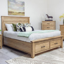  Mako Wood Furniture Harlow Queen Upholstered Bed with Storage DRSG-300-FBST-Q IMAGE 1