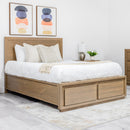  Mako Wood Furniture Wren King Upholstered Bed with Storage DRSG-400-FBST-K IMAGE 1