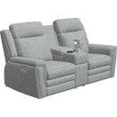  Palliser Asher 41065-68 Power Reclining Console Loveseat with Power Headrest - Basilica Clambake IMAGE 1