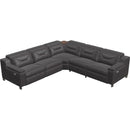  Palliser Apex Power Reclining Leather 5 pc Sectional 44008-5W/44008-1W/44008-1L/44008-S2/44008-4W-REIN-BASALT IMAGE 1