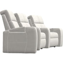  Palliser Flicks 41416 3-Seat Curved Home Theater Seating - Evoque Mist IMAGE 3