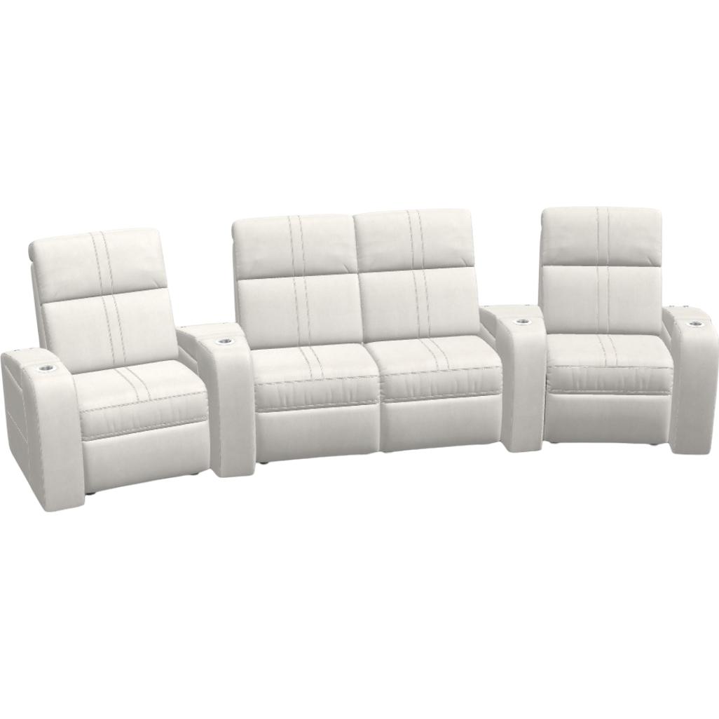 Palliser Flicks 41416 4-Seat Curved Home Theater Seating - Evoque Mist
