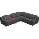  Palliser Apex Power Reclining Leather 6 pc Sectional 44008-5H/44008-F2/44008-1H/44008-19/44008-S1/44008-4H-REIN-BASALT IMAGE 1