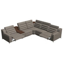  Palliser Lotus Power Reclining Leather 6 pc Sectional 44012-5W/44012-F2/44012-S2/44012-19/44012-S2/44012-4W-EVOQUE-STONE IMAGE 2