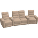  Palliser Beckett 41473 Curved 4-Seat Home Theatre Seating - Torrey Cashmere IMAGE 1